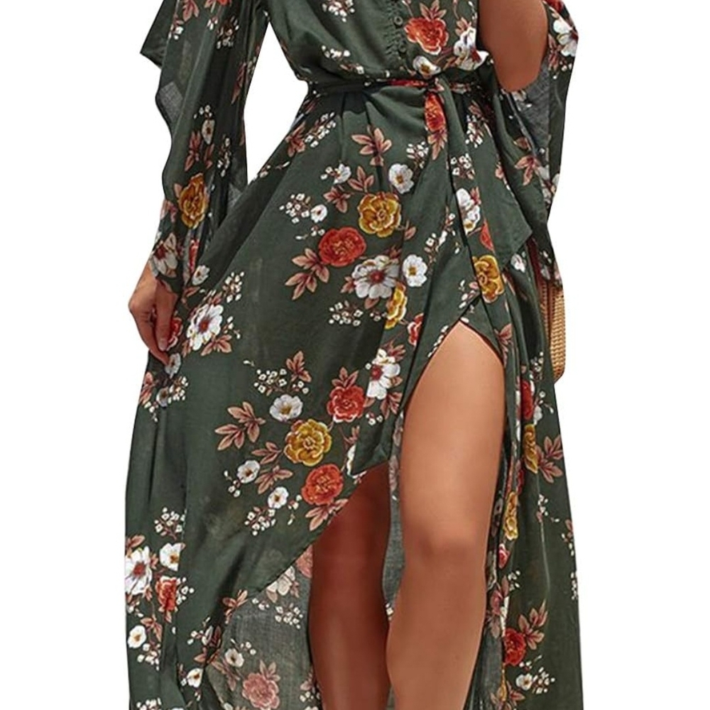Floral Green Maxi Dress